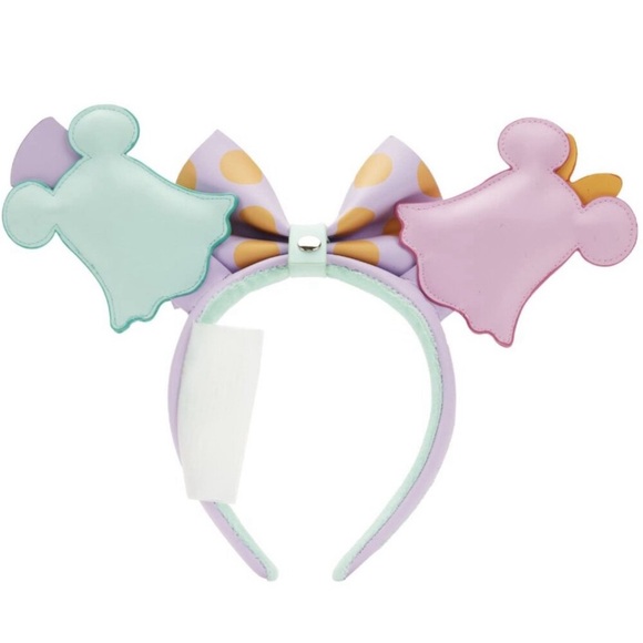 Ears+Crossbody⭐️Loungefly Ghost Minnie Mickey Double Sided Pastel Crossbody+Ears - Picture 12 of 13